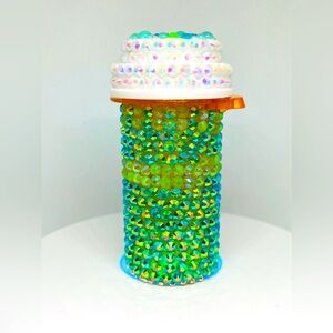 Handmade Bedazzled Rhinestone Pill Bottle Medium